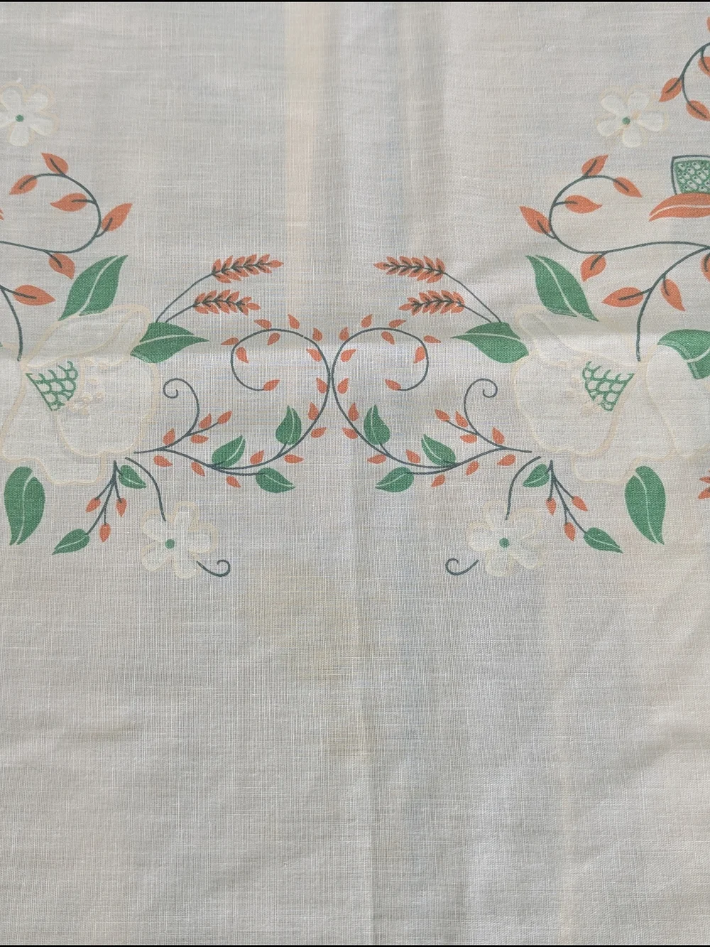 Printed Floral Linen Tablecloth – Southern Cottage, 70